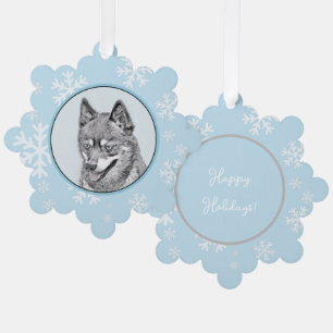 Carte Décorative Alaskan Klee Kai Peinture - Cute Original Chien Ar