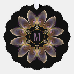 Carte Décorative Ange Abstraite ailes Mandala Monogramme fractal