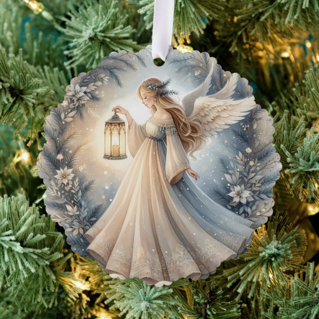 Carte Décorative Ange céleste d'hiver Lanterne de paix (Insitu (Arbre))