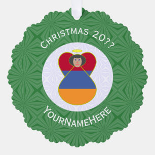 Carte Décorative Ange de Noël personnalisé Drapeau arménien
