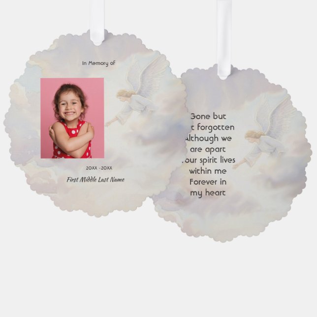 Carte Décorative Ange de souvenir atteignant  (Recto/Verso)