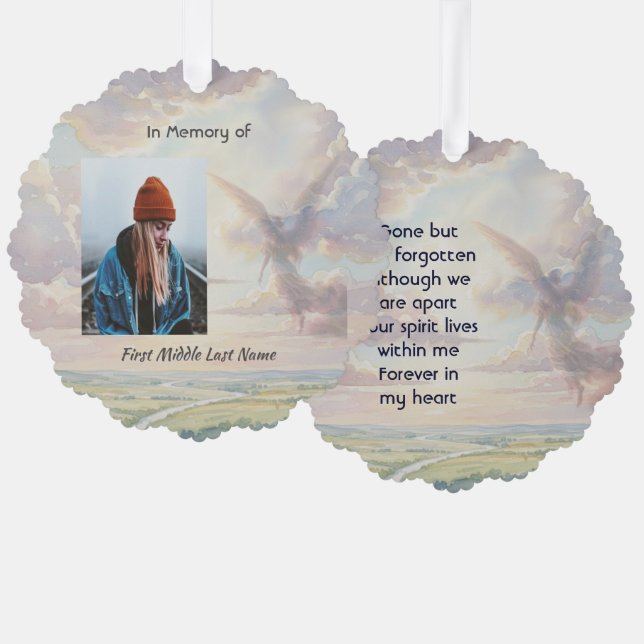 Carte Décorative Ange de souvenir Ciel Nuages (Recto/Verso)