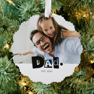 Carte Décorative Année de création de papa Photo personnalisée Noël