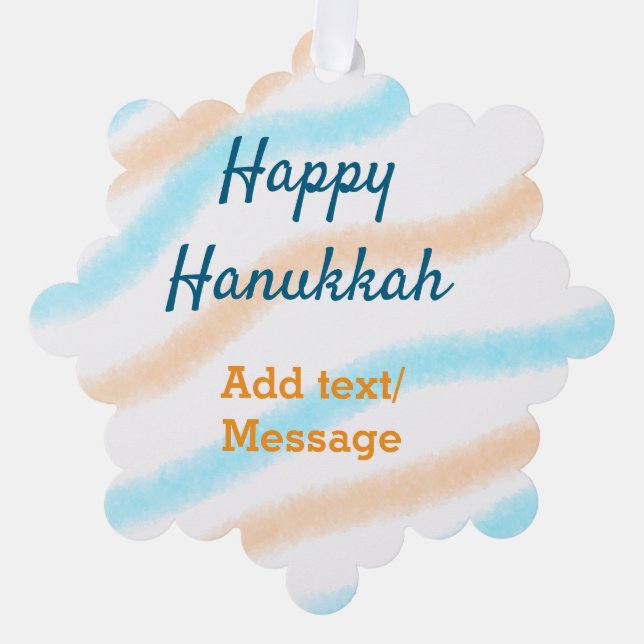 Carte Décorative Aqua orange happy Hanoukka ajouter un nom message  (Recto)