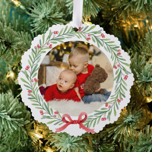 Carte Décorative Aquarelle Grains sèches et feuilles verts