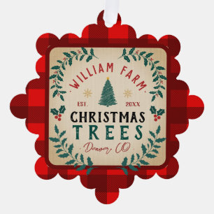 Carte Décorative Arbre de Noël Agritourisme Pine Arbres style ferme