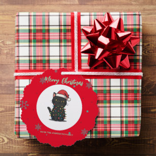 Carte Décorative Arbre de Noël chat joyeux kitten CatMAS Flocon de