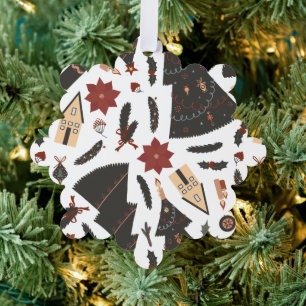 Carte Décorative Arbre de Noël Vintage Poinsettia