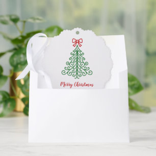Carte Décorative Arbre simple avec un ruban moderne Noël