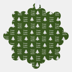 Carte Décorative Arbres de Noël Vert et blanc Votre logo Motif