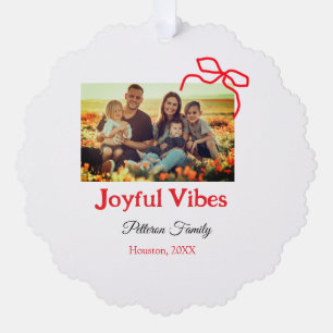 Carte Décorative Arc rouge joyeuse Vibes ajouter nom de famille pho