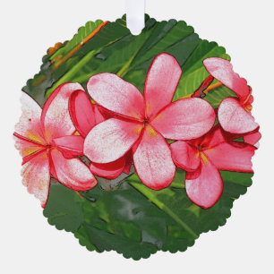 Carte Décorative Art Frangipanier Tropical Rose