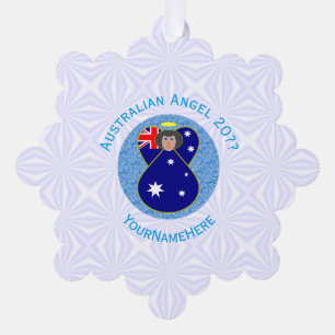 Carte Décorative Australien Ange Bleu Blanc Personnalisé