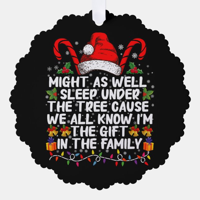 Carte Décorative Autant dormir sous l'arbre Cadeau de Noël (Recto)