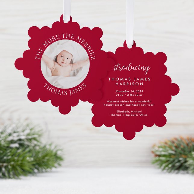 Carte Décorative Baby First Christmas Photo Red Holiday (A beautiful and unique way to introduce family and friends to your baby this holiday season)
