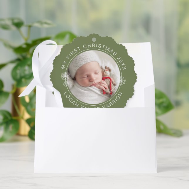 Carte Décorative Baby's First Christmas Keepsake Photo (Enveloppe)