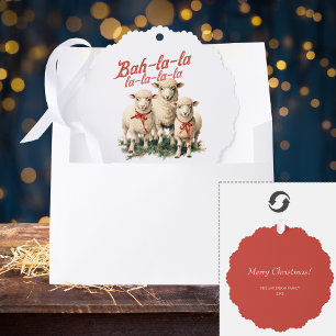 Carte Décorative Bah La La Cute Retro Noël Moutons