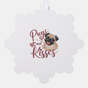 Carte Décorative baiser de chien .Carlins & baisers Aquarelle Tee