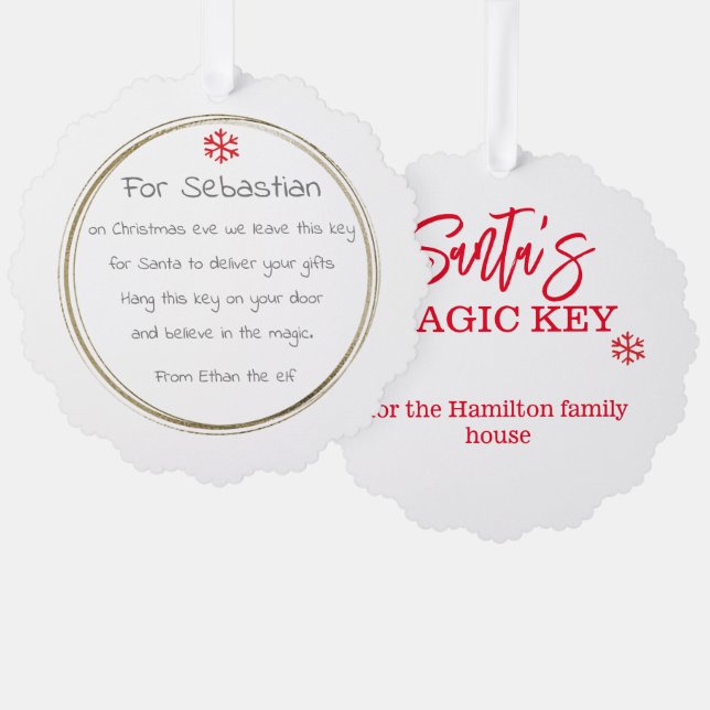 Carte Décorative Balise de touche magique du Père Noël (ajoutez vot (Recto/Verso)