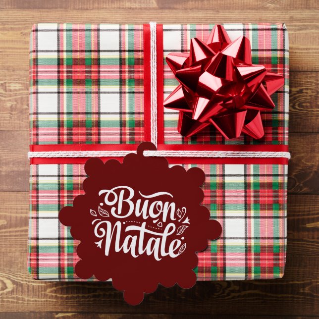 Carte Décorative Balise rouge simple Buon Natale (Insitu (Cadeau))