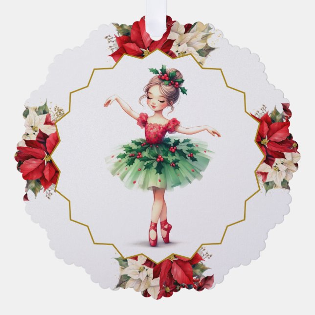 Carte Décorative Ballerina Paper Ornament (Recto)