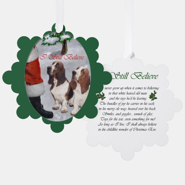 Carte Décorative Basset Hound Cadeaux de Noël (Recto/Verso)