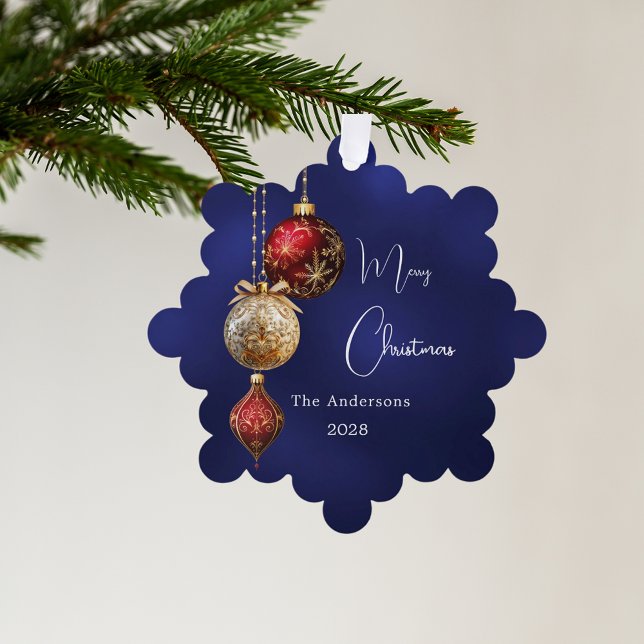 Carte Décorative Baubles blancs bleus Noël (Créateur téléchargé)
