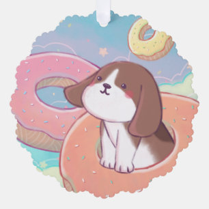 Carte Décorative Beagle et beignets