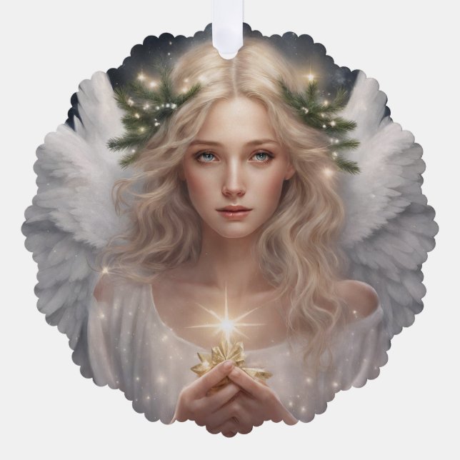 Carte Décorative Bel ange de Noël  (Recto)