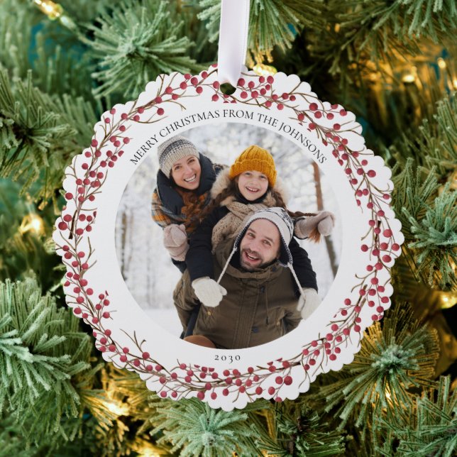 Carte Décorative Berry Rouge naturel Joyeux Noël Photo Werath (Insitu (Arbre))