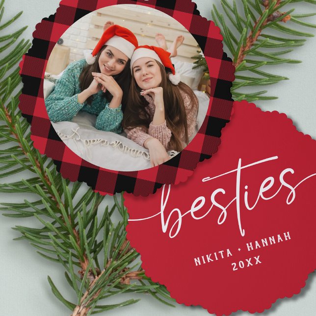 Carte Décorative Best Friends Besties Christmas Photo Keepsake (Créateur téléchargé)