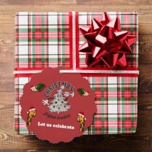 Carte Décorative Bienvenue heure de Noël rétro dessin animé