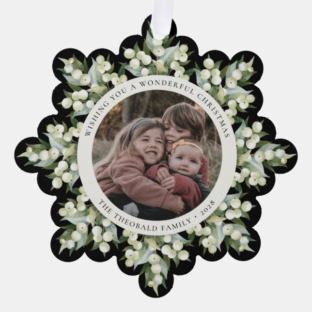 Carte Décorative Black Snowberry+Greenery Christmas Paper (Recto)