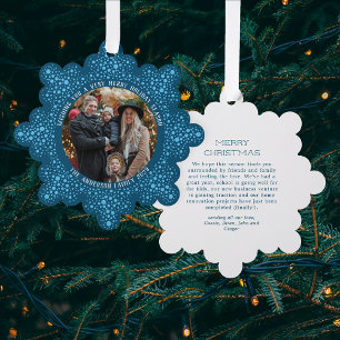 Carte Décorative Blue Blizzard Dots Snowy Photo Fête Noël