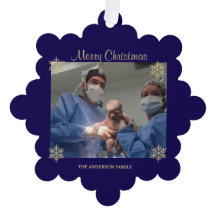 Blue Snowflake Baby Hospital Newborn Photo 