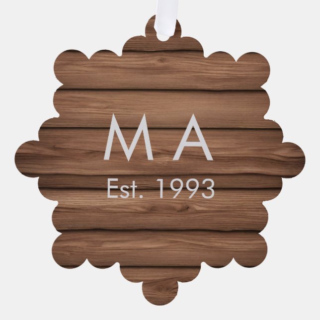 Carte Décorative boho rustique Brown ajouter nom lettre année date  (Recto)