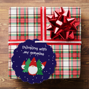 Carte Décorative Boire avec mes gnomes drôle Noël