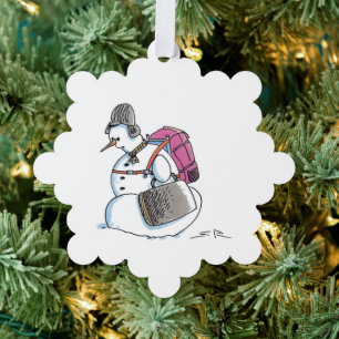 Carte Décorative Bonhomme de neige flocon de neige en papier pour s