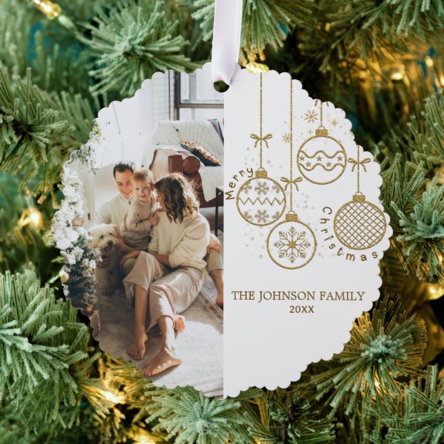 Carte Décorative Boules de décoration de Noël doré (Insitu (Arbre))