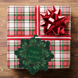 Carte Décorative Branches de pin creux Baies Serres de Noël