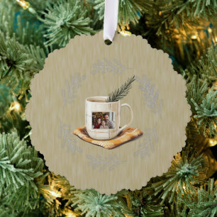 Carte Décorative Branches de pin de Noël Photo Mug