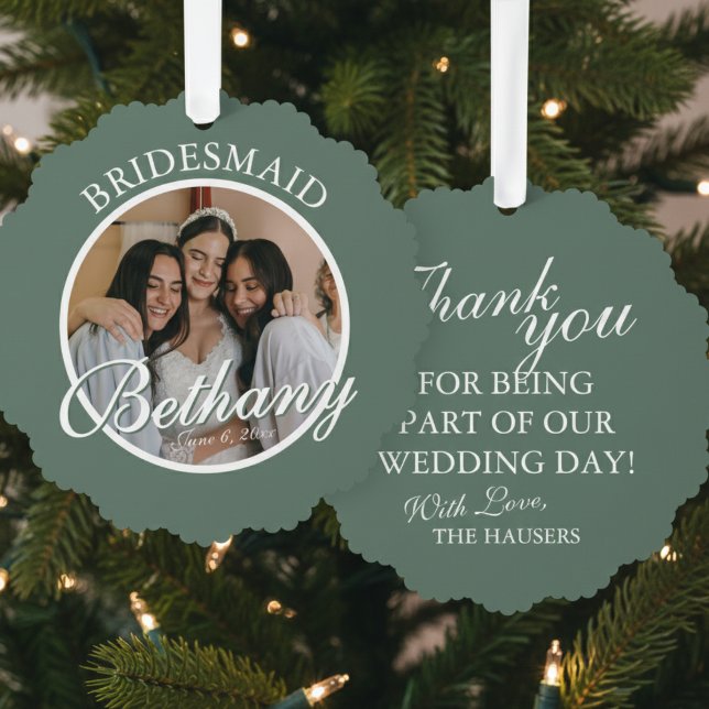 Carte Décorative Bridesmaid Thank You Keepsake Wedding (Say thank you to your Bridesmaid with a gift they'll cherish every holiday season! )