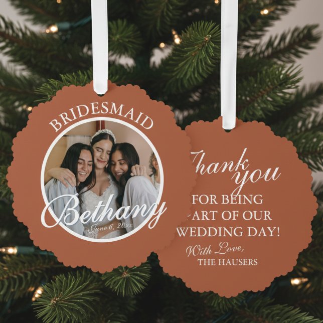 Carte Décorative Bridesmaid Thank You Keepsake Wedding (ay thank you to your Bridesmaid with a gift they'll cherish every holiday season! )