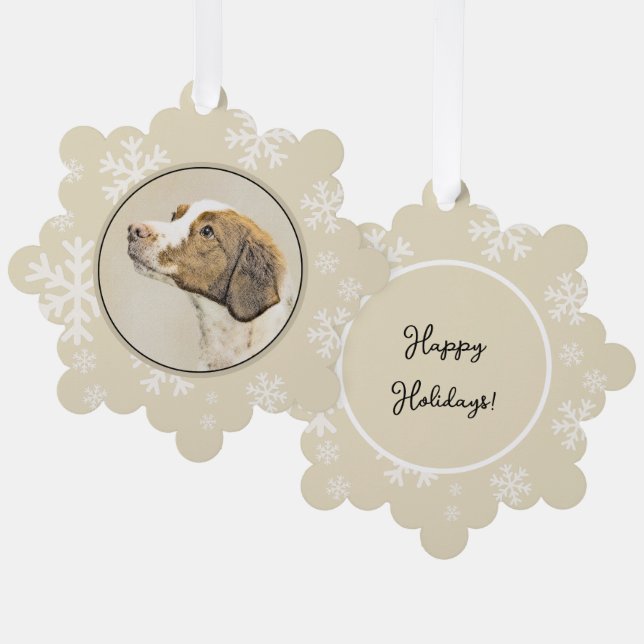 Carte Décorative Brittany Peinture - Cute Original Chien Art (Recto/Verso)