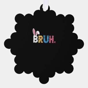 Carte Décorative Bruh Bunny Pâques mignonne mème pour les enfants _