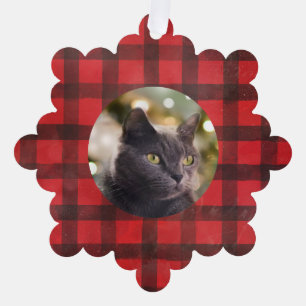 Carte Décorative Buffalo Plaid Customisé Avec Votre Chat
