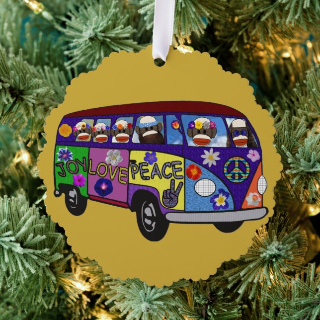 Carte Décorative Bus de la paix du singe en chaussette  (Insitu (Arbre))