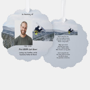 Carte Décorative Cadeau commémoratif de snowboard en hiver pour chr