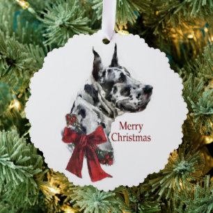 Carte Décorative Cadeaux de Noël Arlequin Great Dane