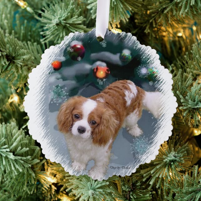 Carte Décorative Cadeaux de Noël Cavalier King Charles Spaniel (Insitu (Arbre))